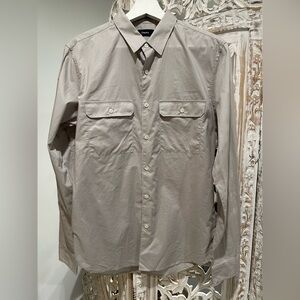 Theory Men's Taupe Button-Up Shirt
